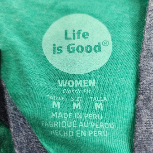 Life is Good Shirt Women's Medium Classic Fit Short Sleeve Vitamin Sea NWT Green - Picture 4 of 6